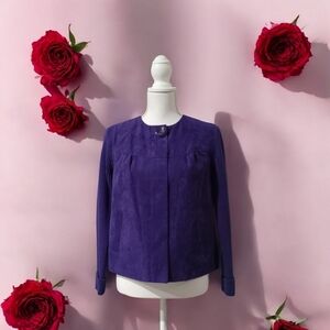 STUDIO WORKS PURPLE MICROFIBER‎ JACKET WITH 4 FRONT MAGNETIC CLOSURES 4 PETITE